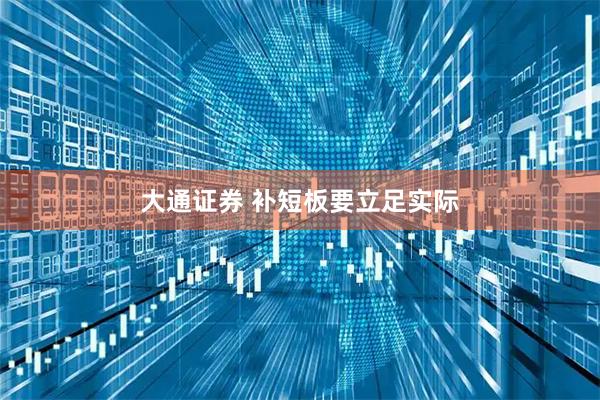 大通证券 补短板要立足实际