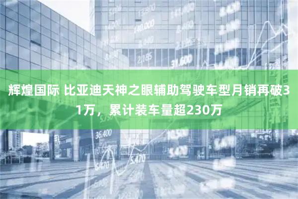 辉煌国际 比亚迪天神之眼辅助驾驶车型月销再破31万，累计装车量超230万